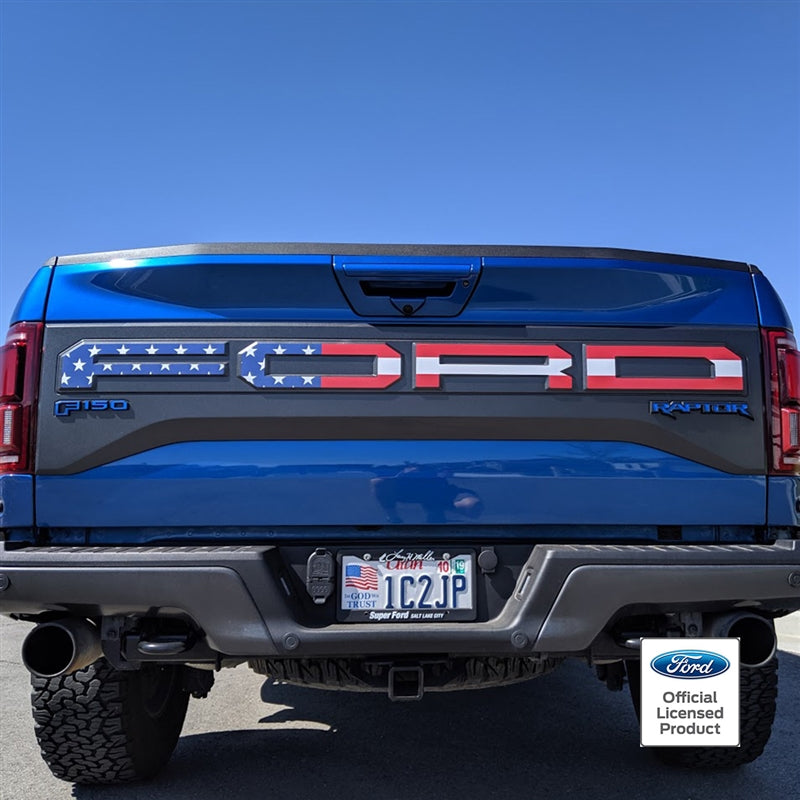 Ford Raptor American Flag Tailgate Letter Decals (17-20)