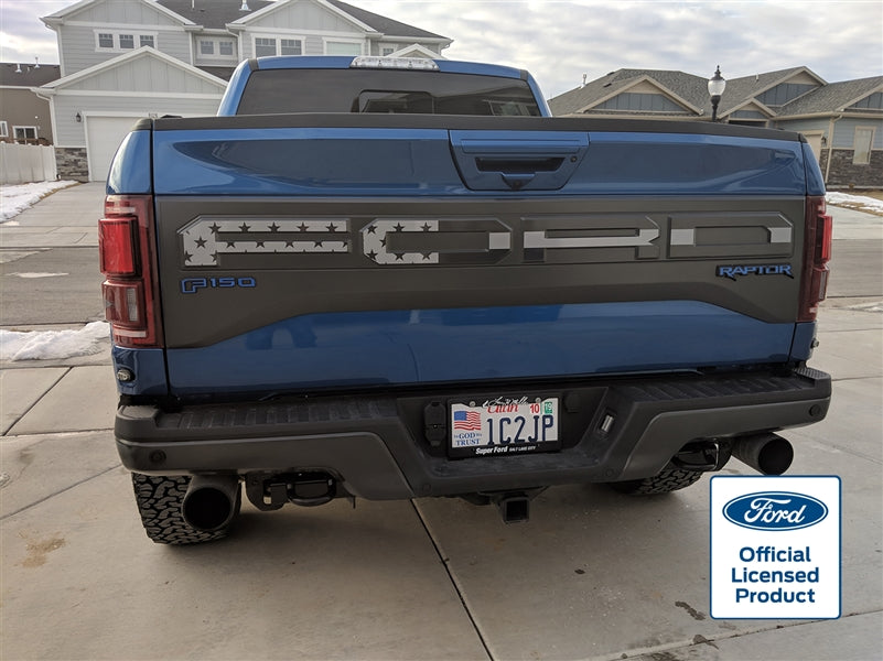 F-150 Ford Raptor Subdued Flag Tailgate Letters Flag (17-20)