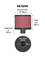 Load image into Gallery viewer, K&amp;N Steel Base Crankcase Vent Filter/Breather 1in Vent OD x 2in OD x 1.5in Height