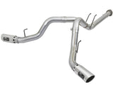 aFe ATLAS 4in DPF-Back Alum Steel Exhaust System w/Polished Tip 2017 Ford Diesel Trucks V8-6.7L (td)