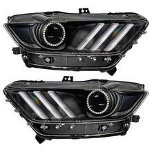 Load image into Gallery viewer, Oracle 15-17 Ford Mustang Dynamic RGB+A Pre-Assembled Headlights - Black Edition - ColorSHIFT