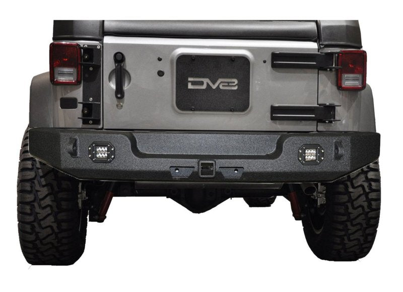 DV8 Offroad 07-18 Jeep Wrangler JK Full Length Rear Bumper w/ Light Holes