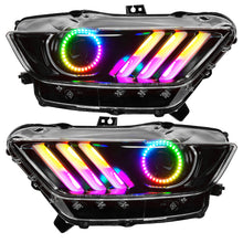 Load image into Gallery viewer, Oracle 15-17 Ford Mustang Dynamic RGB+A Pre-Assembled Headlights - Black Edition - ColorSHIFT