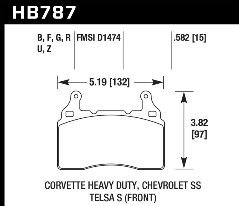Hawk 15-17 Chevy Corvette Z06 HPS 5.0 Front Brake Pads