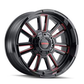 Mayhem 8115 Apollo 20x9 / 6x135 BP / 18mm Offset / 106mm Hub Black w/ Prism Red Wheel