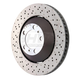 SHW 16-19 Porsche 911 GT3 RS w/o Ceramic Brakes Left Front Drilled-Dimpled Lightweight Brake Rotor