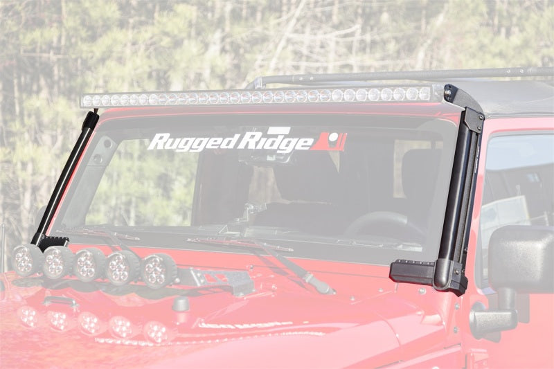 Rugged Ridge 07-18 Jeep Wrangler JK Elite Fast Track Windshield Light Bar Mount w/o Crossbar