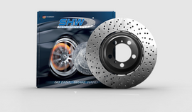 SHW 20-21 BMW X3 M 3.0L Left Rear Cross-Drilled Lightweight Brake Rotor