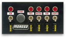 Load image into Gallery viewer, Moroso Toggle Switch Panel - Drag Race - 4in x 7.75in - Five On/Off Switches