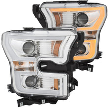 Load image into Gallery viewer, ANZO 2015-2017 Ford F-150 Projector Headlights w/ Plank Style Switchback Chrome w/ Amber