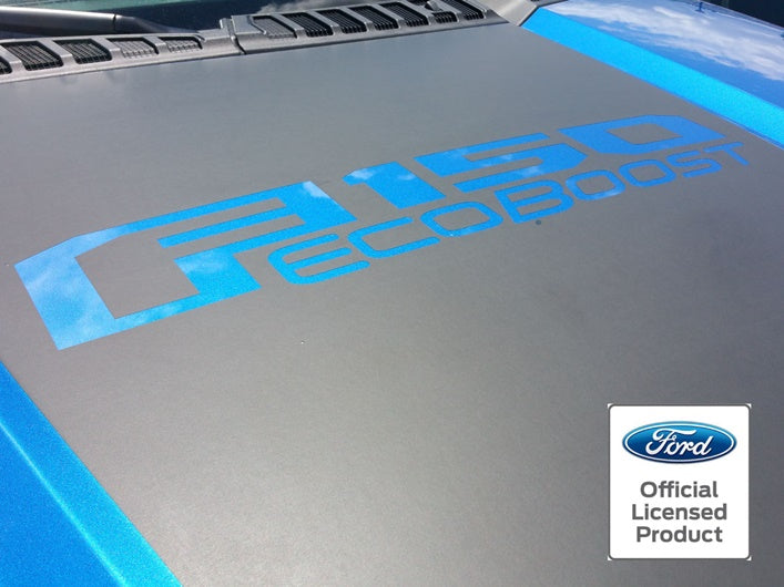 FORD F-150 Hood Stripe W/Ecoboost Logo Vinyl Decals (2015-2020)