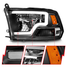 Load image into Gallery viewer, ANZO 2009-2020 Dodge Ram 1500 Full LED Square Projector Headlights w/ Chrome Housing Black Amber