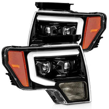 Load image into Gallery viewer, AlphaRex 09-14 Ford F-150 PRO-Series Proj Headlights Plank Style Gloss Blk w/Activ Light/Seq Signal