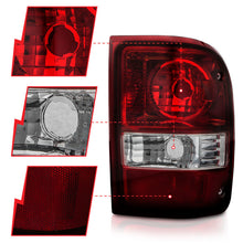 Load image into Gallery viewer, ANZO 2001-2011 Ford Ranger Taillights w/ Dark Red/Clear Lens (OE Replacement) Pair