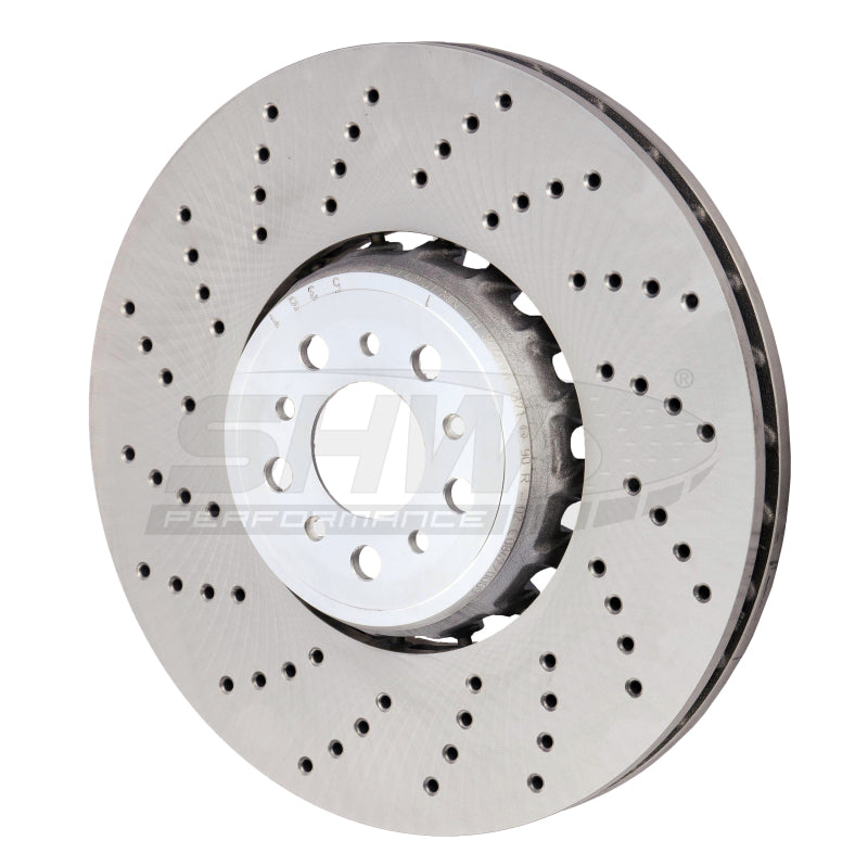 SHW 20-21 BMW X3 M 3.0L Left Front Cross-Drilled Lightweight Brake Rotor