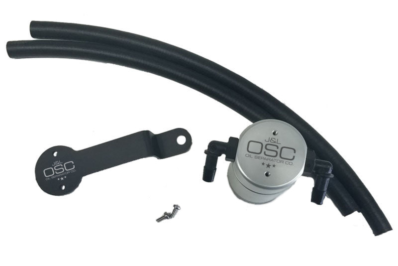 J&amp;L 13-19 Ford Fusion 2.0L EcoBoost Passenger Side Oil Separator 3.0 - Clear Anodized