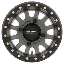Load image into Gallery viewer, Method MR401 UTV Beadlock 15x7 4+3/+13mm Offset 4x136 106mm CB Titanium w/Matte Black Ring Wheel