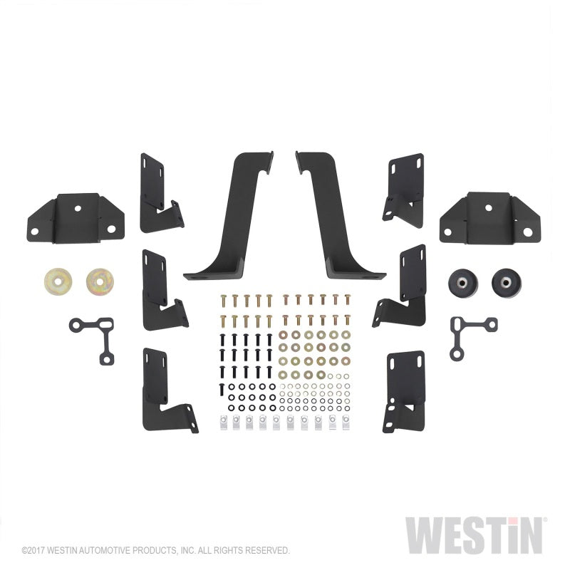 Westin 99-16 Ford F-250/350/450/550 CC (6.75ft Bed) HDX Drop Whl to Whl Nerf Step Bars - Text Blk