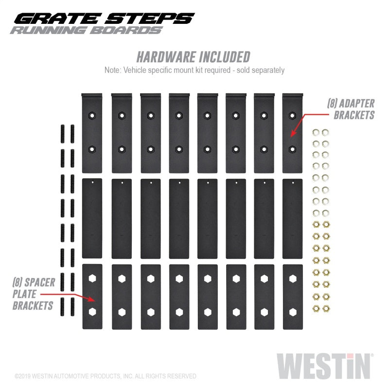 Westin Grate Steps Running Boards 86 in - Textured Black