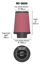 Load image into Gallery viewer, K&amp;N Universal Chrome Filter .625in Flange L x 4in Base OD x 3in Top OD x 5in H