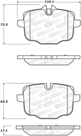 StopTech 11-17 BMW 530i Street Brake Pads w/Shims & Hardware - Rear