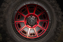 Load image into Gallery viewer, ICON Victory17x8.5 6x5.5 0mm Offset 4.75in BS Satin Black w/Red Tint Wheel