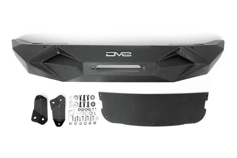 DV8 Offroad 07-18 Jeep Wrangler JK/JL Steel Stubby Front Bumper w/ Light Bracket & Winch Plate
