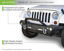 Load image into Gallery viewer, DV8 Offroad 07-18 Jeep Wrangler JK/JL FS-7 Mid Length Steel Front Bumper w/ LED Lights