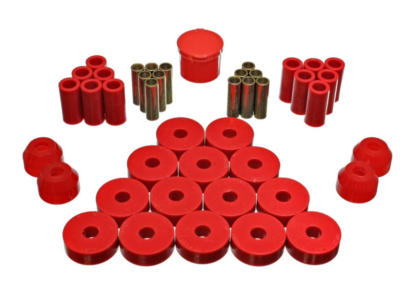 Energy Suspension 55-75 Jeep CJ5/CJ6 Red Hyper-Flex Master Bushing Set