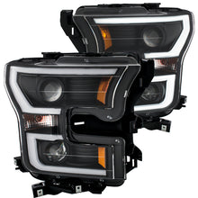 Load image into Gallery viewer, ANZO 2015-2016 Ford F-150 Projector Headlights w/ Plank Style Design Black w/ Amber