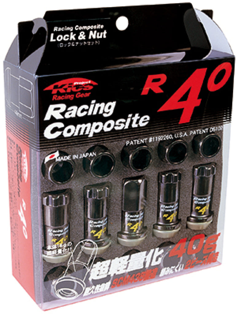 Project Kics 12x1.50 R40 Lug Nuts - Black (16+4 Locks)