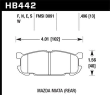 Load image into Gallery viewer, Hawk 01-02 Miata w/ Sport Suspension Blue 9012  Race Rear Brake Pads D891