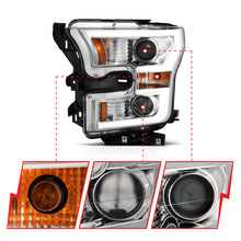 Load image into Gallery viewer, ANZO 2015-2017 Ford F-150 Projector Headlights w/ Plank Style Switchback Chrome w/ Amber