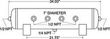 Load image into Gallery viewer, Firestone Air Tank 5 Gallon 7in. x 34in. (6) 1/2in. NPT Ports 150 PSI Max - Black (WR17609248)