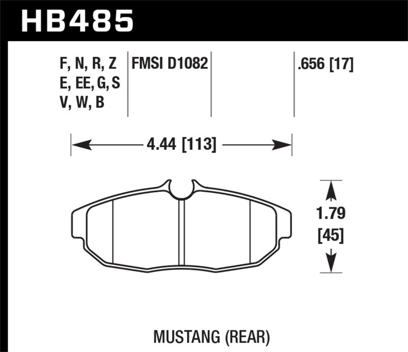 Hawk 05-07 Ford Mustang GT & V6 Performance Ceramic Street Rear Brake Pads