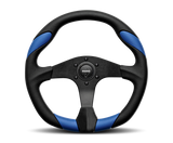 Momo Quark Steering Wheel 350 mm - Black Poly/Black Spokes
