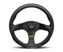 Load image into Gallery viewer, Momo Team Steering Wheel 300 mm - 4 Black Leather/Black Spokes
