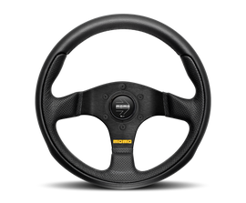 Momo Team Steering Wheel 280 mm - 4 Black Leather/Black Spokes