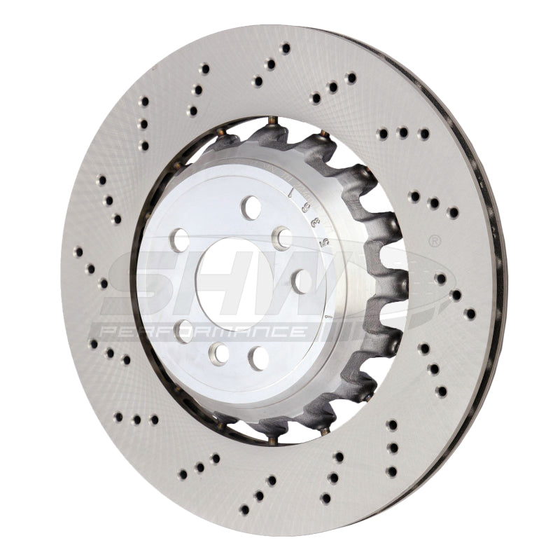 SHW 20-21 BMW X3 M 3.0L Left Rear Cross-Drilled Lightweight Brake Rotor