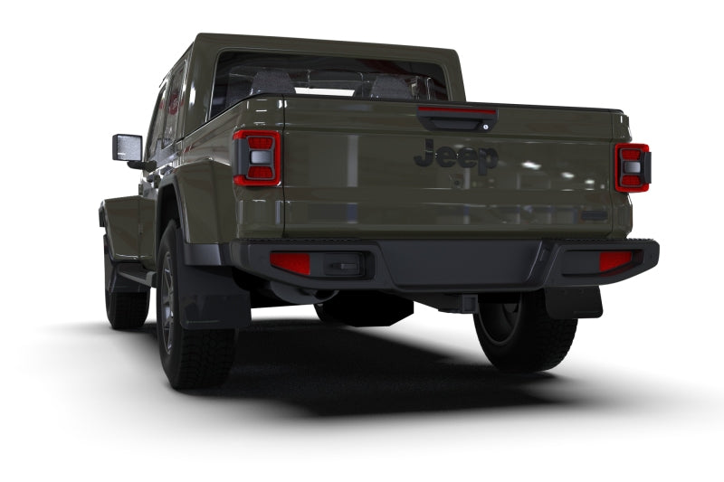 Rally Armor 19-23 Jeep JT Gladiator Mojave/Rubicon Black Mud Flap w/ Grey Logo