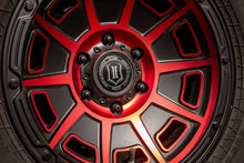 Load image into Gallery viewer, ICON Victory17x8.5 6x5.5 0mm Offset 4.75in BS Satin Black w/Red Tint Wheel