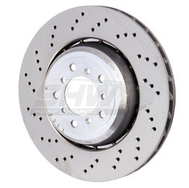 SHW 08-13 BMW M3 4.0L Left Front Cross-Drilled Lightweight Brake Rotor