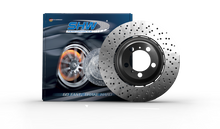 Load image into Gallery viewer, SHW 14-18 Audi RS7 4.0L Rear Cross-Drilled Lightweight Wavy Brake Rotor