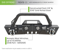 Load image into Gallery viewer, DV8 Offroad 07-18 Jeep Wrangler JK/JL FS-11 Stubby Mid Length Steel Front Bumper w/ Winch Plate