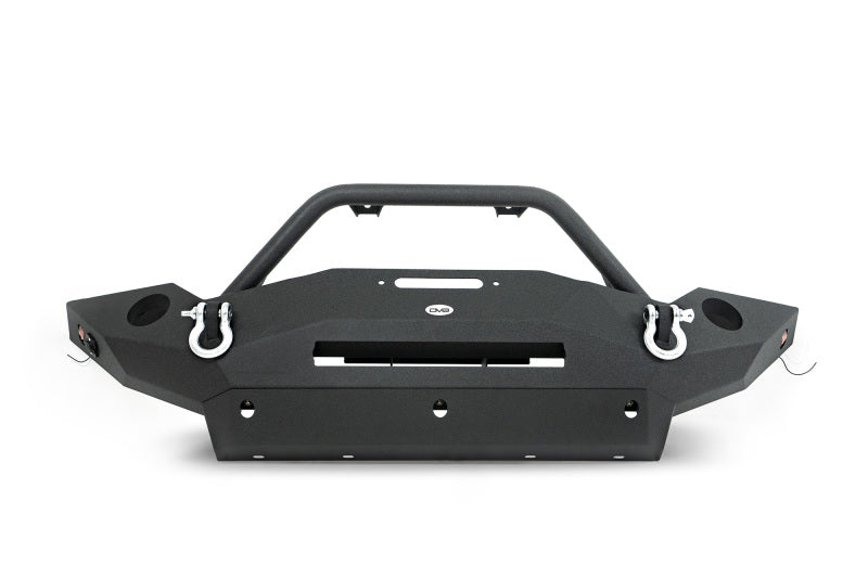 DV8 Offroad 07-18 Wrangler JK FS-18 Mid Length Steel Front Bumper w/ Fog Lights