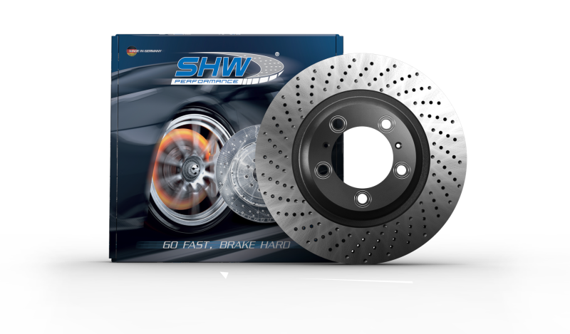 SHW 05-08 Porsche Boxster 2.7L Left Front Cross-Drilled Monobloc Brake Rotor