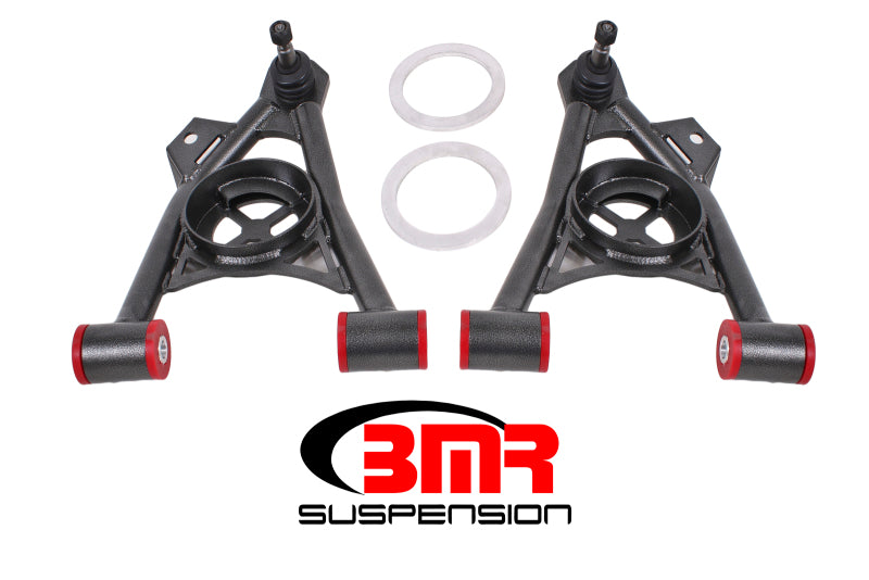 BMR 94-04 Mustang Lower Non-Adj. A-Arms (Poly) w/ Tall Ball Joint / Spring Pocket - Black Hammertone