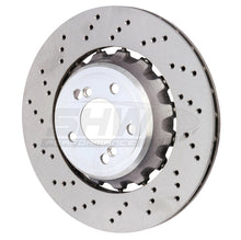 Load image into Gallery viewer, SHW 15-18 BMW M3 3.0L Left Rear Cross-Drilled Lightweight Brake Rotor