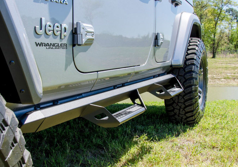 N-Fab Predator Pro Step System 2018 Jeep Wrangler JL 4 Door SUV - Tex. Black