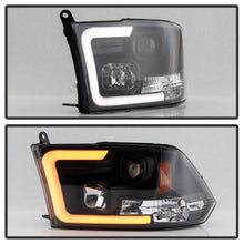 Load image into Gallery viewer, Spyder 09-16 Dodge Ram 1500 Ver 2 Proj Headlight - Light Bar Turn Signal - Blk - PRO-YD-DR09V2-SB-BK